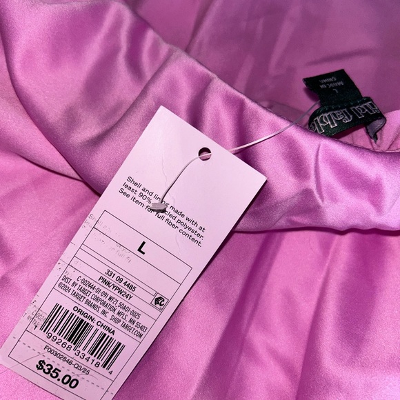 NWT Large Wild Fable Women's Satin Twist Mini Slip Dress - Pink - Satin - Picture 8 of 8